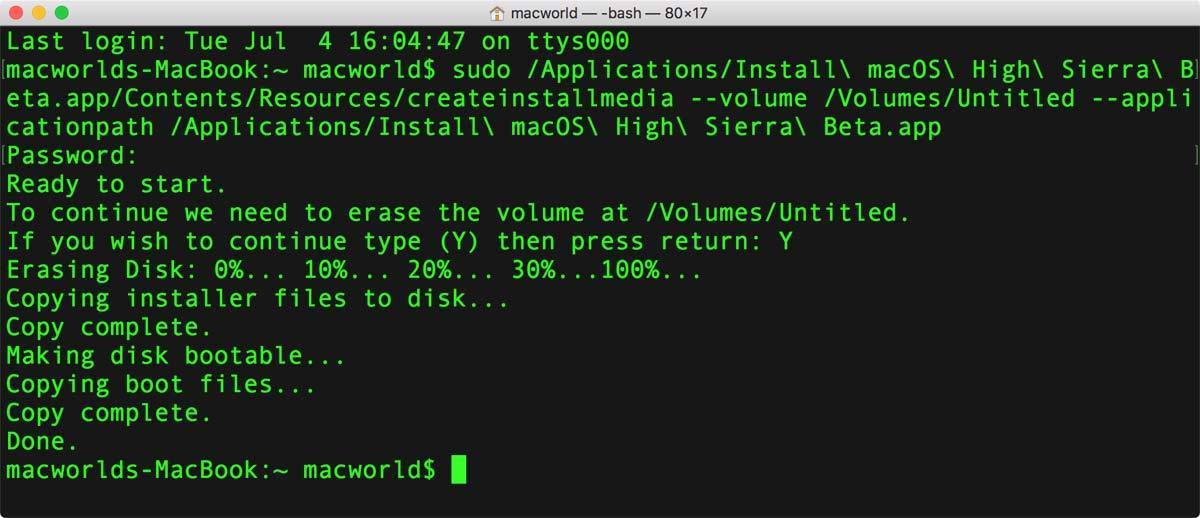make a bootable usb drive for mac using terminal